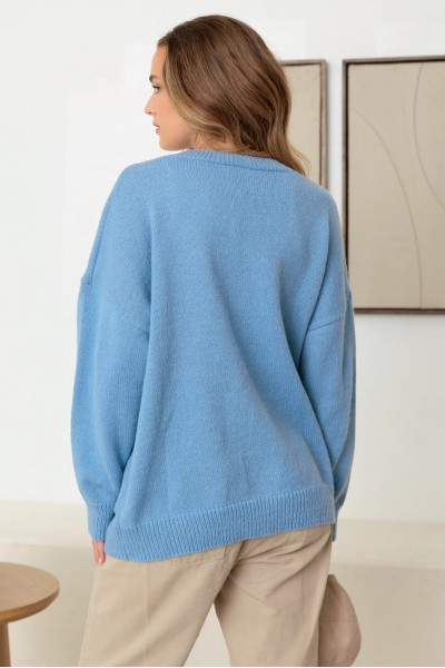 Oversize Long Sleeve V-Neck Sweater Cardigan