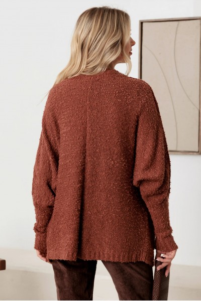 Knit Textured Two Pocket Open Front Cardigan