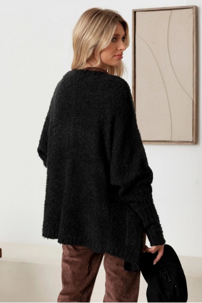 Knit Textured Two Pocket Open Front Cardigan